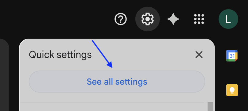 Open Gmail Settings