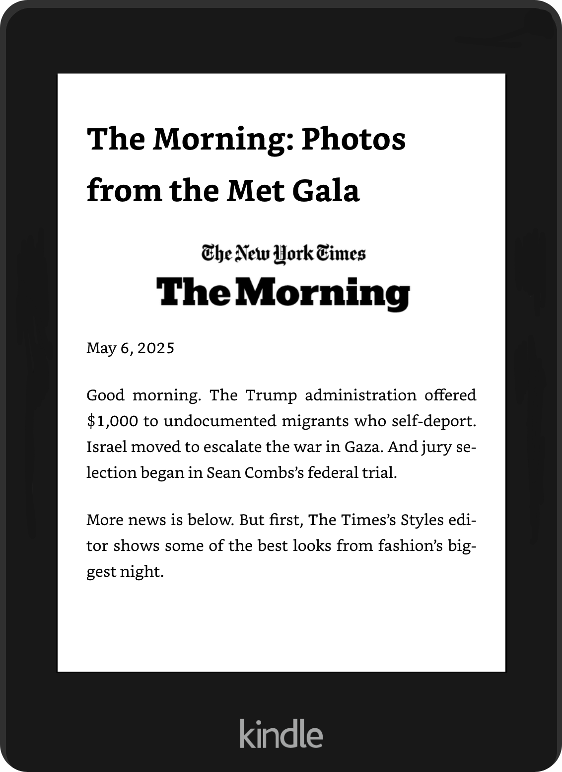 New York Times The Morning On Kindle